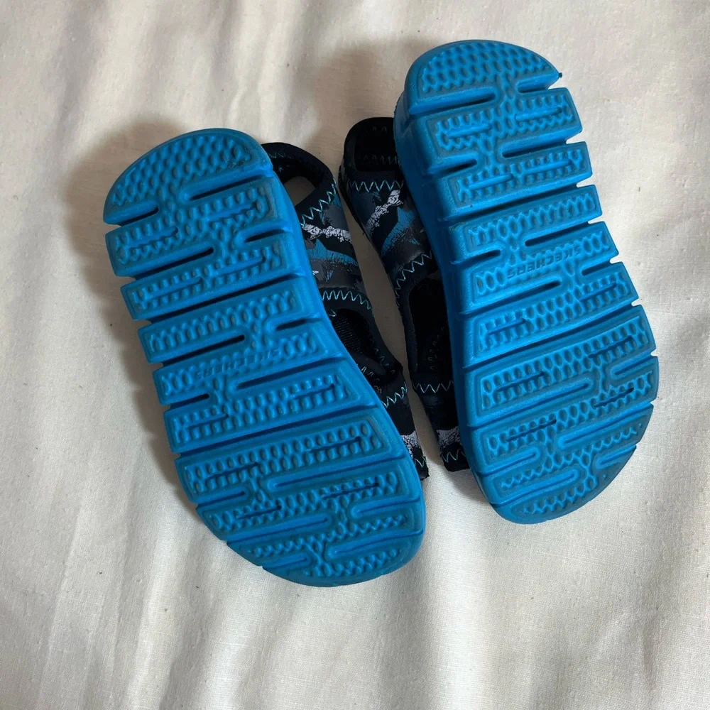 Skechers SKX Black and Blue Kids Sandals